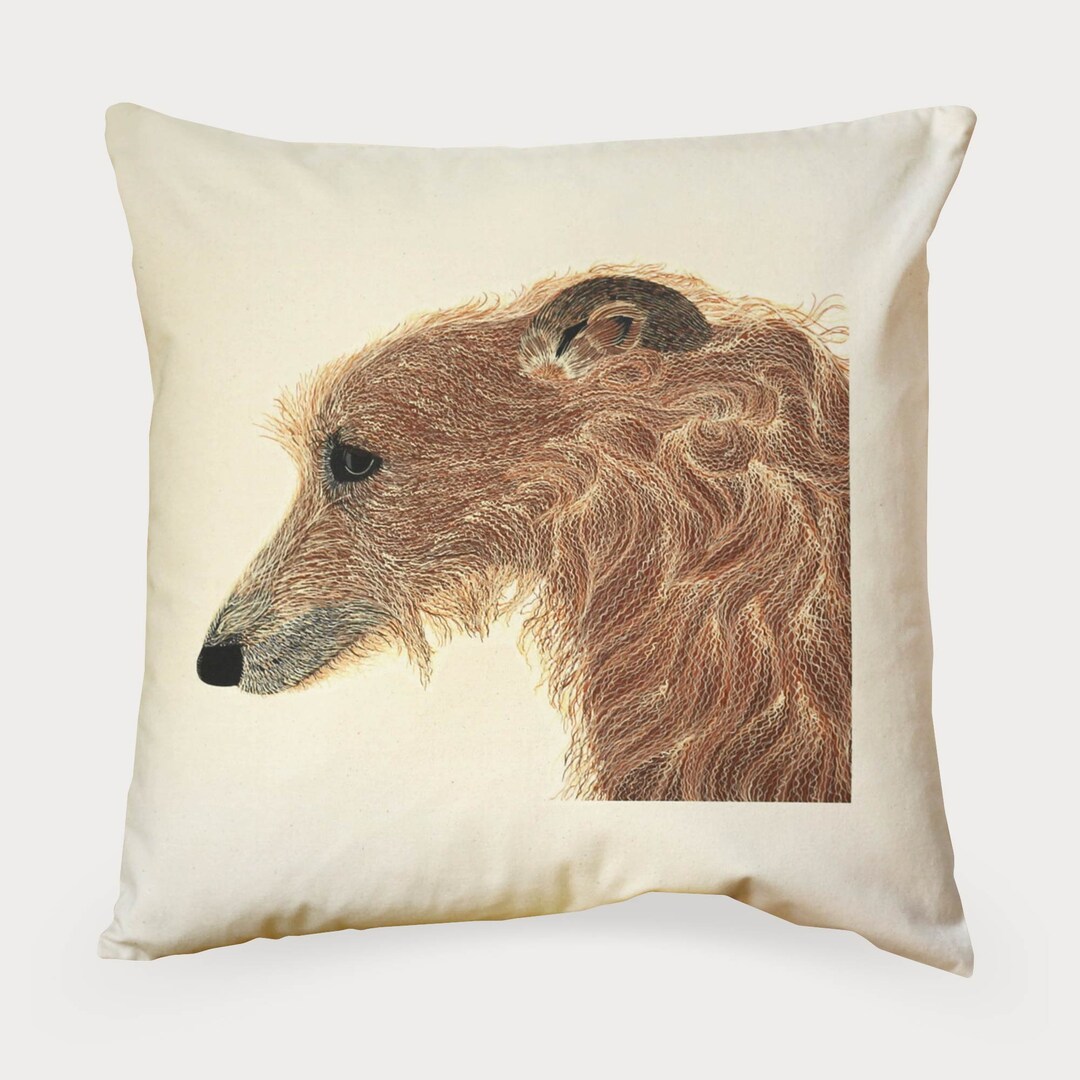 Lurcher Canvas Cushion Cover Etsy