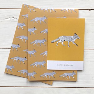 Fox Gift Wrap with Card Options Fox Happy Birthday