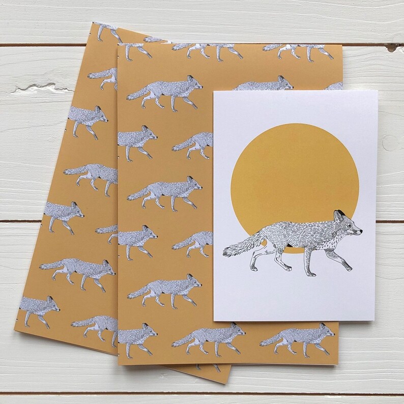 Fox Gift Wrap with Card Options Fox Spot Card