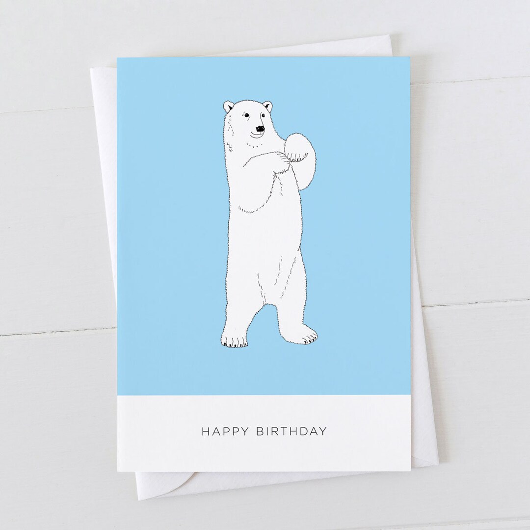 Polar Bear Birthday Card - Etsy