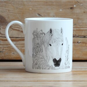 Through the hedge &#39;Horse&#39; china mug