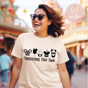 Snacking for Two - Mickey Snacks - Women's Bella Canvas T-shirt