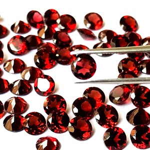 Garnet 2mm Round Genuine Faceted Loose Gemstone
