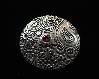 Colorful Sterling Silver Brooch Handmade by Jaipur Artisans