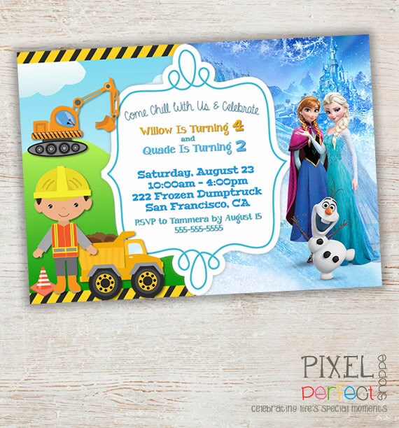 items similar to sibling birthday invitation twins