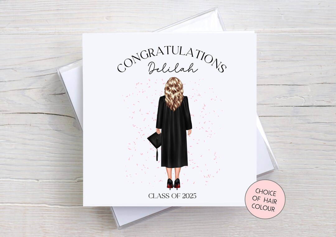 Graduation Congratulations Card | 6x6 White Linen Square | End of ...