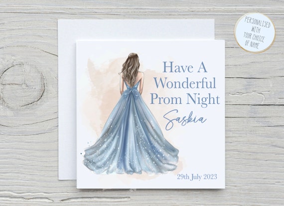 Personalised Prom Princess Card | Powder Blue Dress & Peach | Lighter Ombre Haired Brunette Girl | 6x6 Linen | on Your Prom Night Gift 2026 - Etsy Personalised Prom Princess Card | Powder Blue Dress & Peach | Lighter Ombre Haired Brunette Girl | 6x6 Linen | on Your Prom Night Gift 2026 - Etsy
