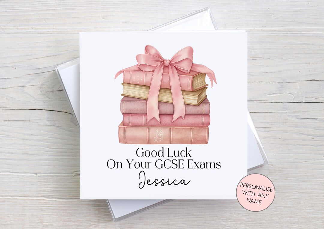 Personalised Good Luck in Your GCSE Exams Card | 6x6" White Square ...