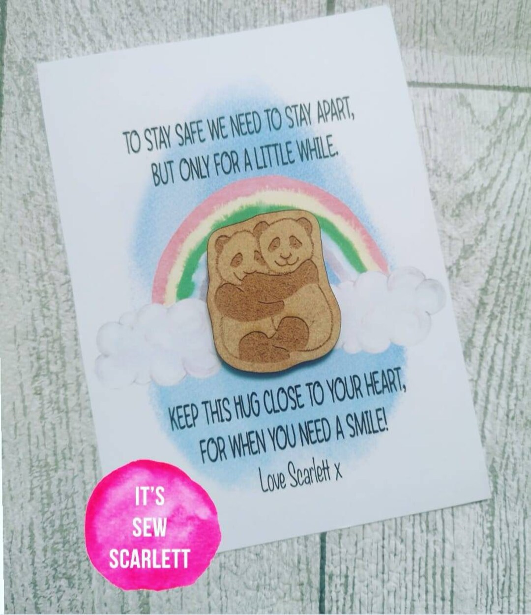 POCKET HUG ISOLATION / Motivation / message gift panda hug cheer