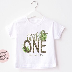 Personalised Kids It's My 1st Birthday T-Shirt | White Unisex Polyester Tee | Wild One |  Jungle Safari Animal Theme Outfit | I Am One