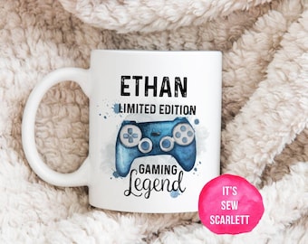 Gamer Personalised Mug | Father&#39;s Day | Gaming Inspired Controller and Headset Gift | Limited Edition Legend | Birthday Christmas Xmas