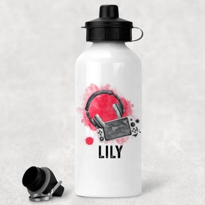 Personalised Gaming Pink Headset and Hand-Held Controller | Aluminium Water Bottle | 500 ml 600ml | Gamer Legend