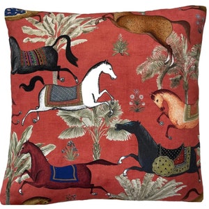 Arabian Horses Cushion Cover: Equestrian Decor Throw Pillowcase