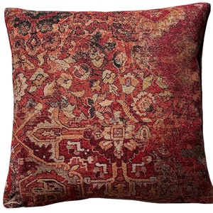 Rustic Mosaic Cushion Cover – Vintage Geometric Woven Pillow Cover for Boho Home Décor