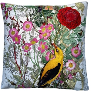 Birds Cushion Cover Timorous Beasties Fabric Fruit Looters Printed Cotton Floral 16” 18”