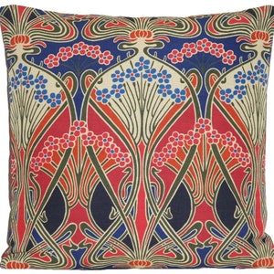 PAPRIKA'  18" LINEN TWILL Liberty Arts Fabric Cushion Cover 'IANTHE FLOWERS 