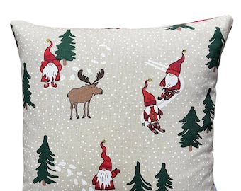 Moose Skiinig Mountain printed cushion cover 16-22”