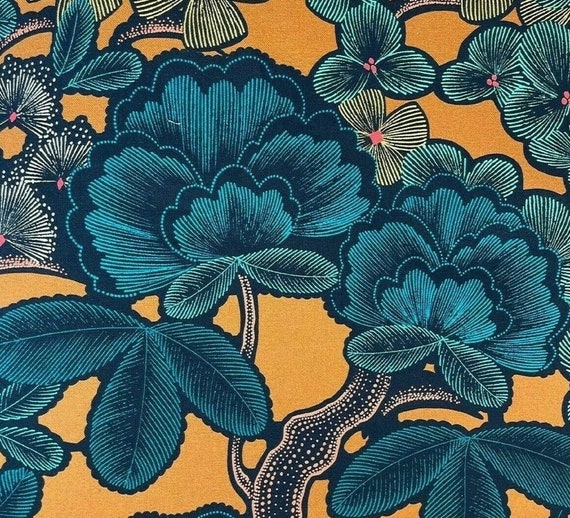 Kew Garden Chesnutt Cotton Fabric by Meter Botanica Plants Etsy UK