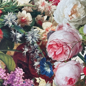 Rijksmuseum Bouquet of Flowers Pattern / Printed Cotton Fabric - Home Decor
