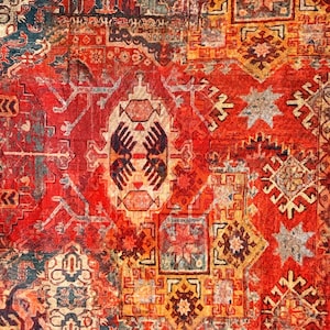 Rostrot Teppich Gedruckt Baumwollgewebe Gebrannte Orange Kelim Orientalische Muster marokkanischen ethnischen Stil Wohnkultur