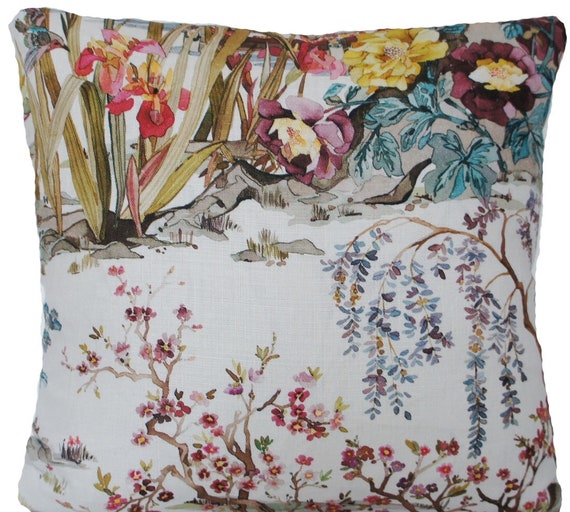 Osborne and Little /'Hanging Garden/' Cushion Floral Linen Pillow Cover 16x16
