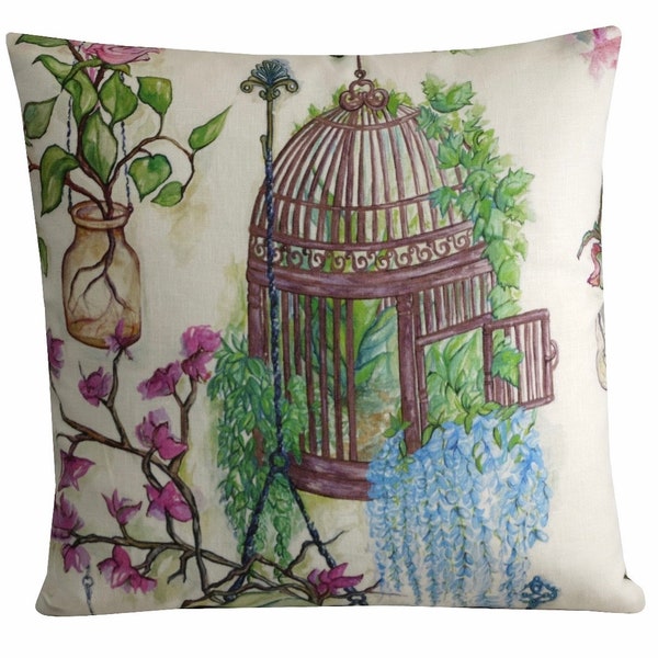 Hanging Gardens Cushion Cover Osborne & Little Fabric Botanical Floral Pattern