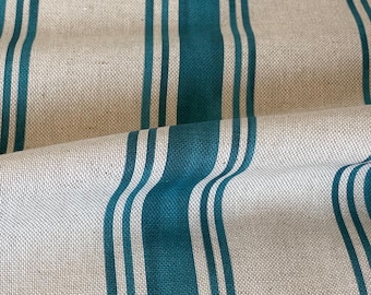Heritage Stripe Turquoise | Coastal Curtain & Blind Fabric