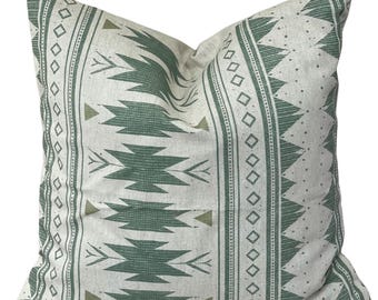 Sage Green Aztec Cushion Cover | Southwestern Boho Decor | Tribal Geometric Throw Pillow