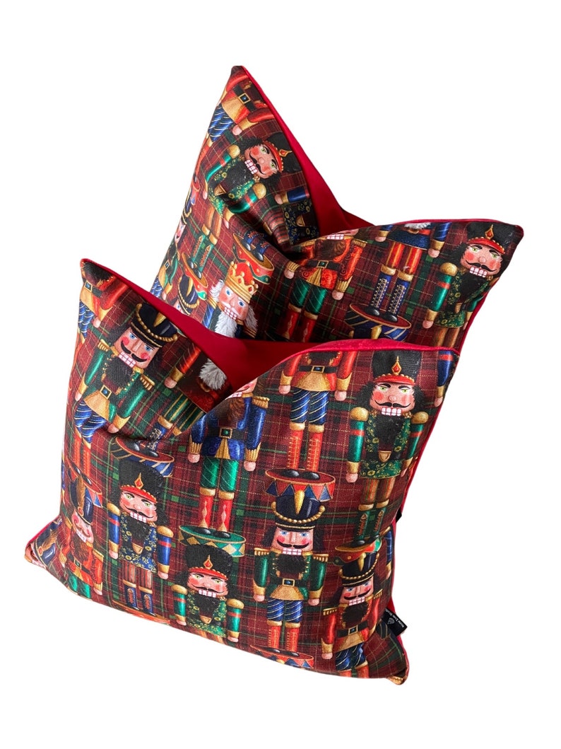 Nutcracker Cushion Cover Soldiers and Kings Xmas Design Festive Home Decor Etsy UK
