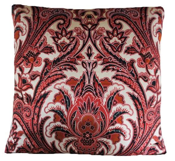 Zig Zag Woven Cushion Cover Oriental Orange Red Brown Fabric 16/" Square