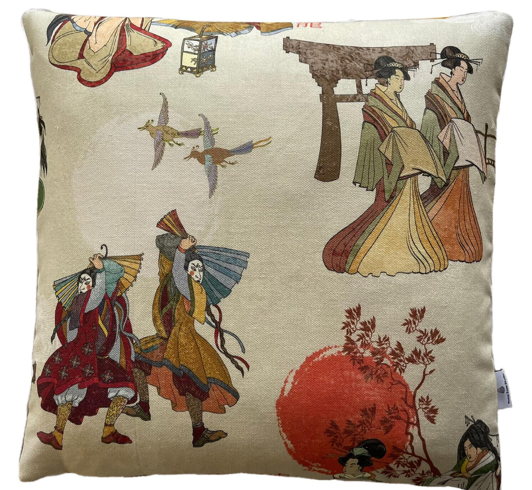 マルベリー　ホーム　木と鳥のデザイン クッションカバー 2個セット マルベリー ホーム 木と鳥のデザイン クッションカバー 2個