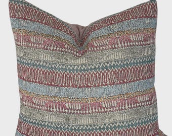Vintage Geometric Tapestry Cushion Cover – Woven Boho Pillow with Velvet Back