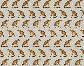 Savannah Panther Linen Look Fabric – Luxury Leopard Upholstery & Curtain Material