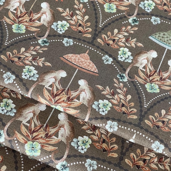 Affe Pavilion Stoff Bio-Baumwolle Jungle Print für Vorhänge