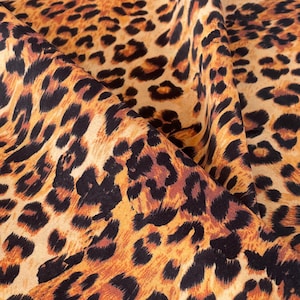 Leopard Pattern Italian Velvet Animal Skin Printed Fabric Home Decor Sold by Metre