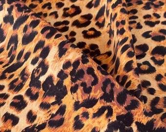 Leopard Pattern Italian Velvet Animal Skin Printed Fabric Home Decor Sold by Metre