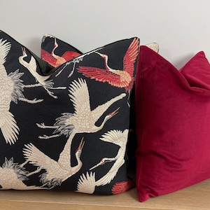 Enchanting Flying Cranes: Japanese Elegance meets Scandinavian Simplicity - Woven Cushion Covers