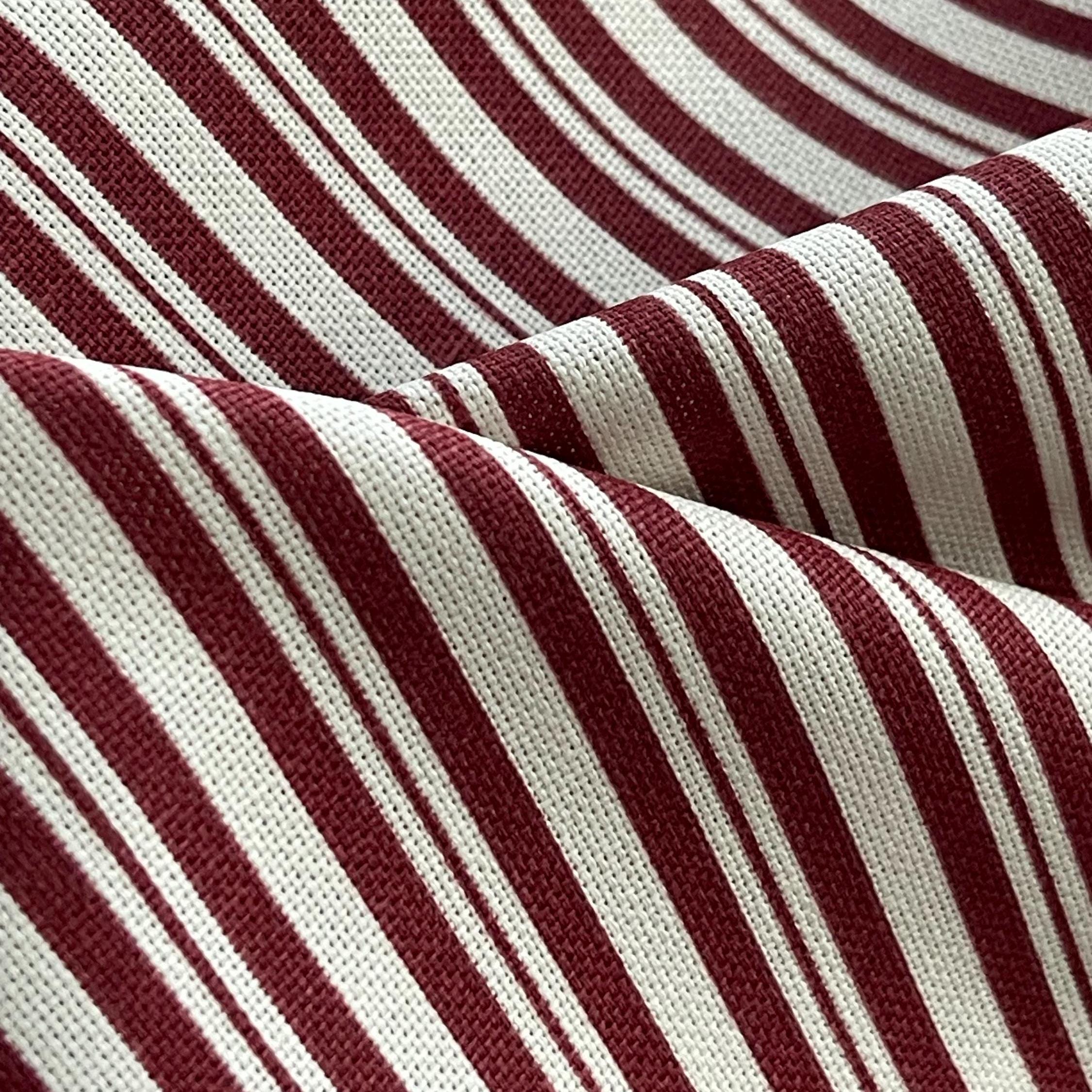 Red Ticking Stripe Fabric: Cotton Blend Nautical Decor - Etsy