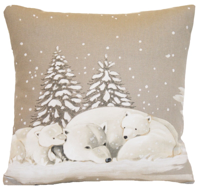 Winter Cushion Cover Trees Snow Printed Small Throw Pillow Etsy