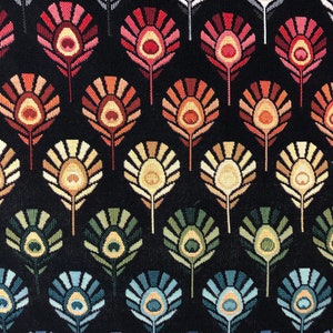 Peacock Feathers Upholstery Woven fabric Multicolor Retro Geometrical Material