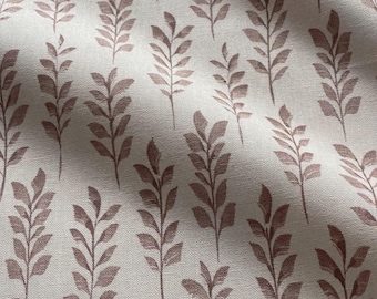 Willow Whisper Fabric, Botanical Leaf Curtain & Cushion Material by the Metre
