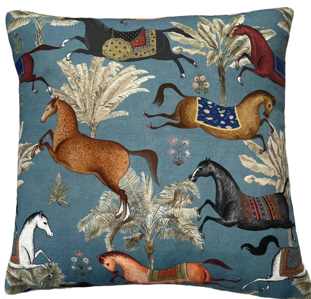 Cushion Cover  Horse Blue