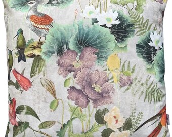 Hummingbird printed Cushion Cover Floral Cotton fabric Throw pillow case