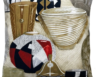 Art Deco Kissenhülle Jugendstil Toile Vasen Designer Baumwollstoff von Manuel Canovas
