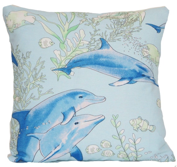 Dolphins Sea World Cushion Cover Fish Dolphin pillow case | Etsy