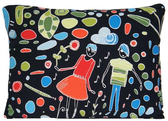 Black Cushion Cover Ikea Throw Pillow Case Decorative Printed Etsy