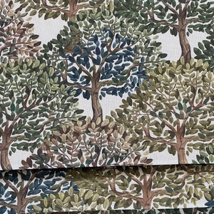 Forest Trees Cotton Fabric Nature Inspired Botanical Print for Home Decor & Crafts