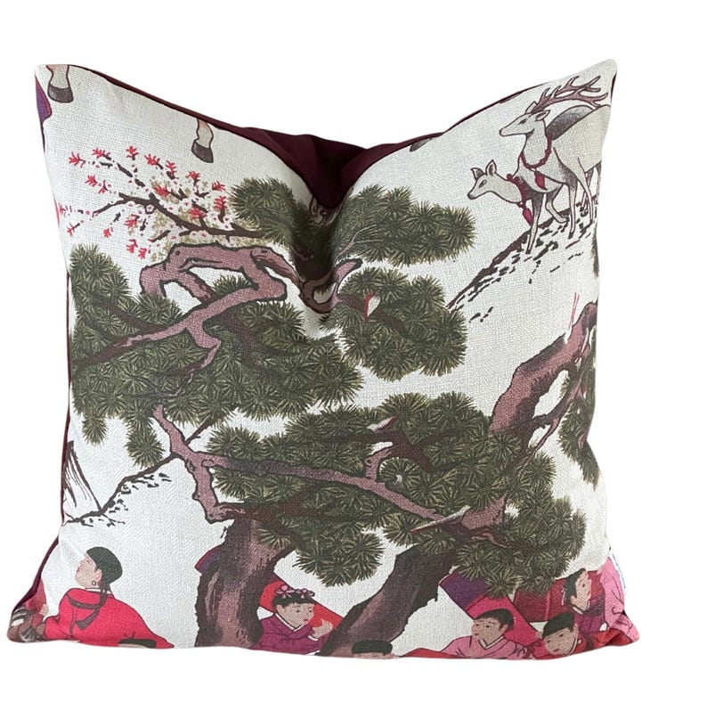 Oriental Cushion Covers Mongolian Horsemen Design With Trees and