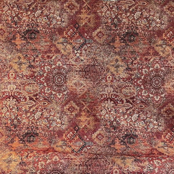 Tapis rouillé tissu tissé maroc tapis Kilim tapisserie orientale décor à la maison terre cuite cerise