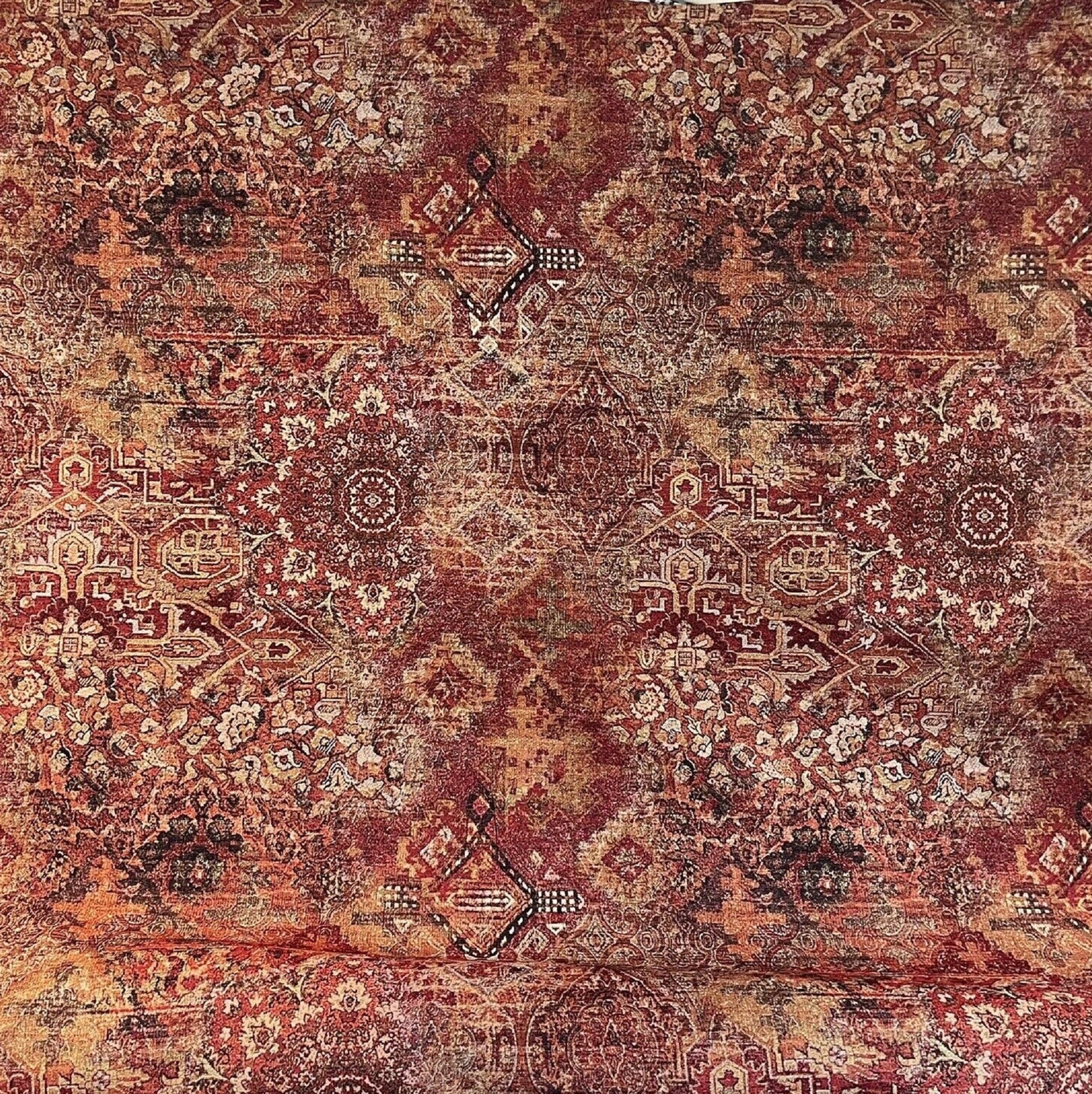 Rusty Rug Fabric Woven Morocco Carpet Kilim Oriental Tapestry Home Decor Terracotta Cherry